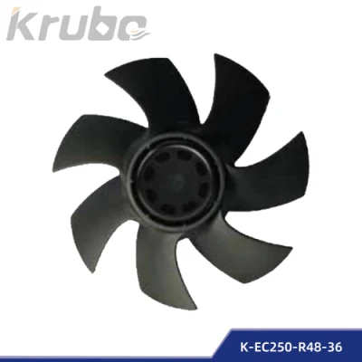 Ventilador de fluxo axial de 250 mm 2500 rpm 48 V Ec para refrigeração (K-EC250-R48-36)